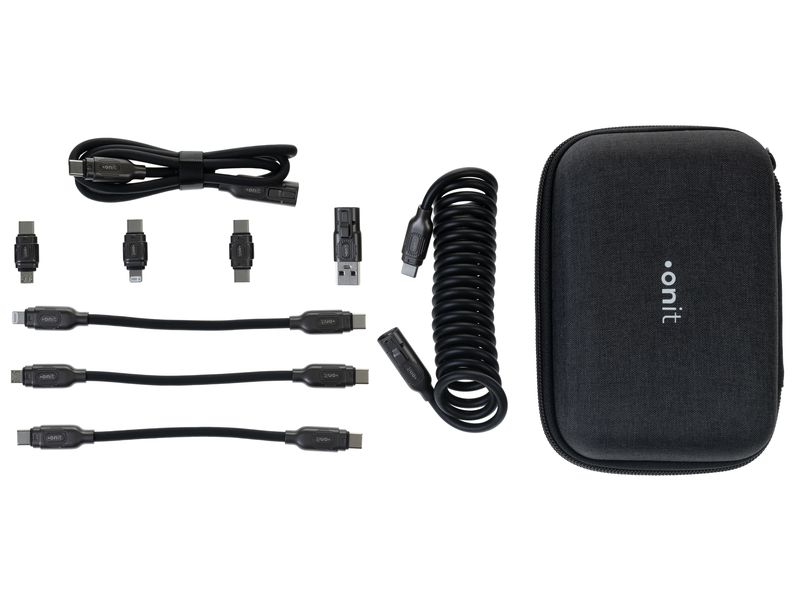 onit USB-Kabel All-in-One Premium 240 W, 2.6 m USB-Kabel mit Adaptern für alle Geräte und Anwendungen