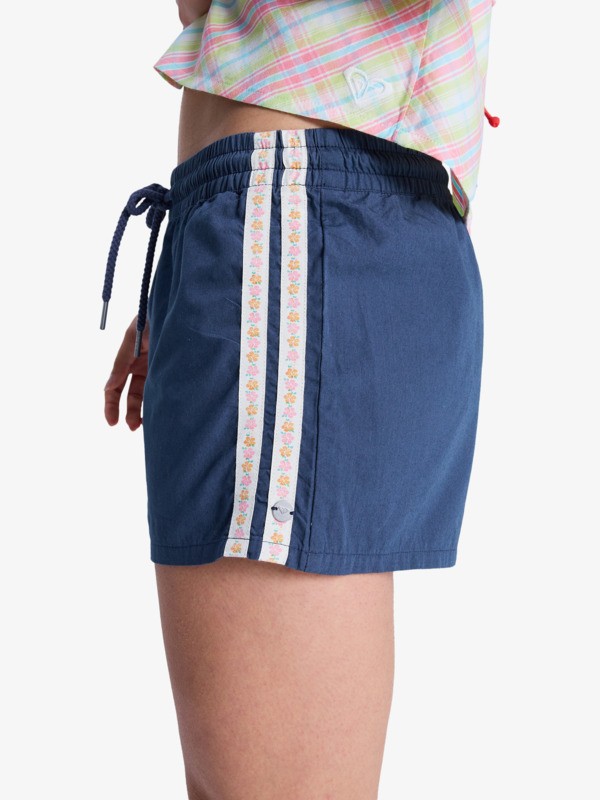 Sunlit Smiles Short taille élastique Bleu Femme