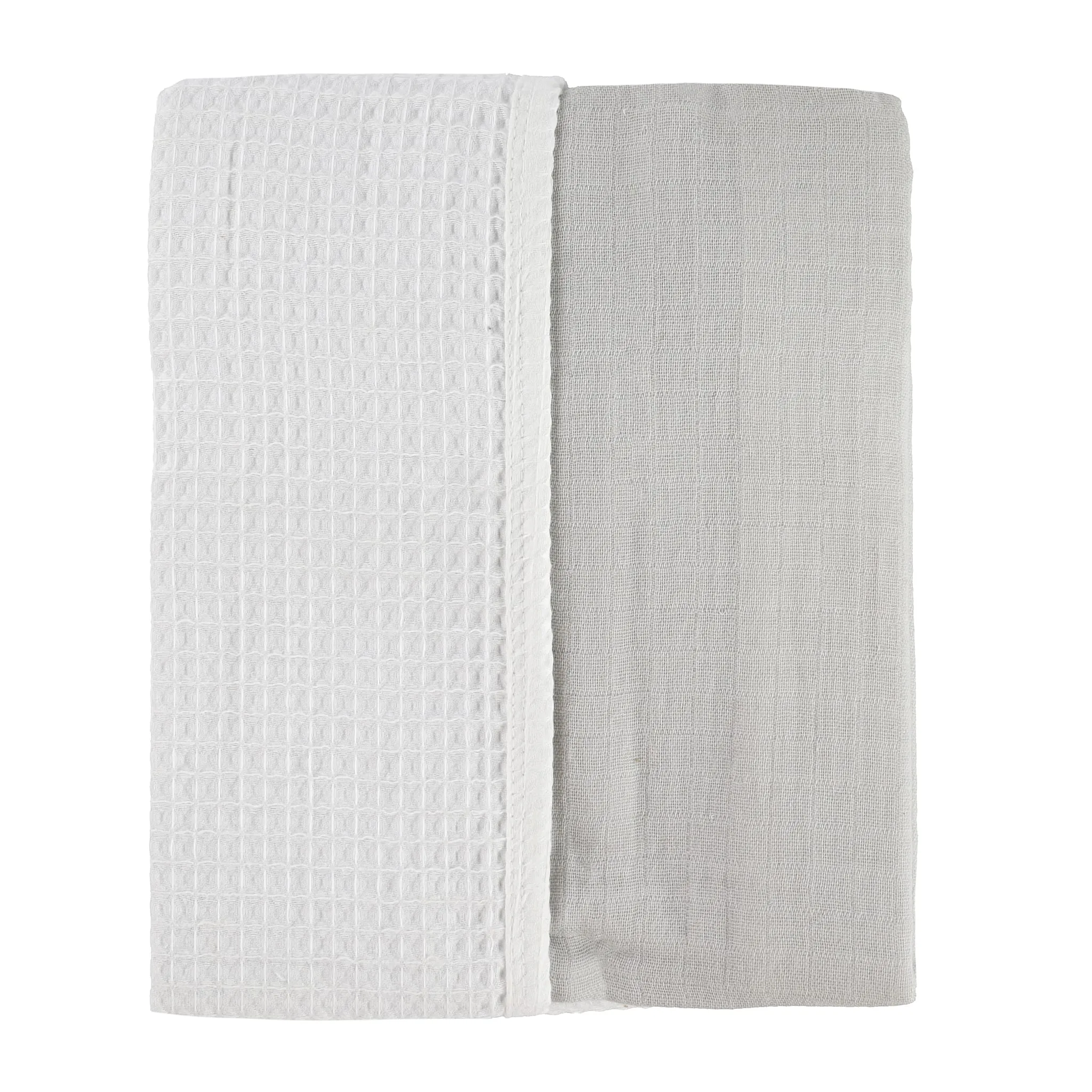 Origami Maison Couverture Mousseline Gaufré - Uni Gris