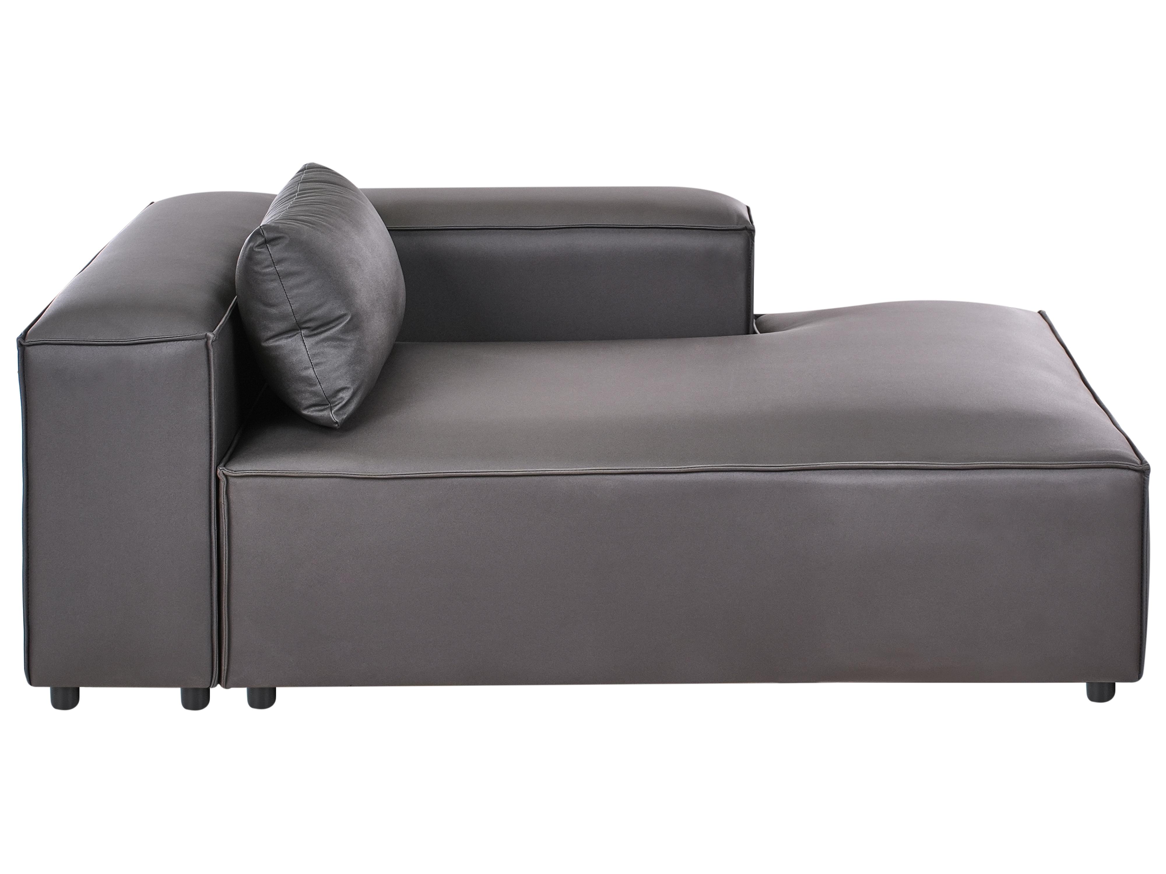 Linkszijdige chaise longue BRANDE Kunstleer Zwart