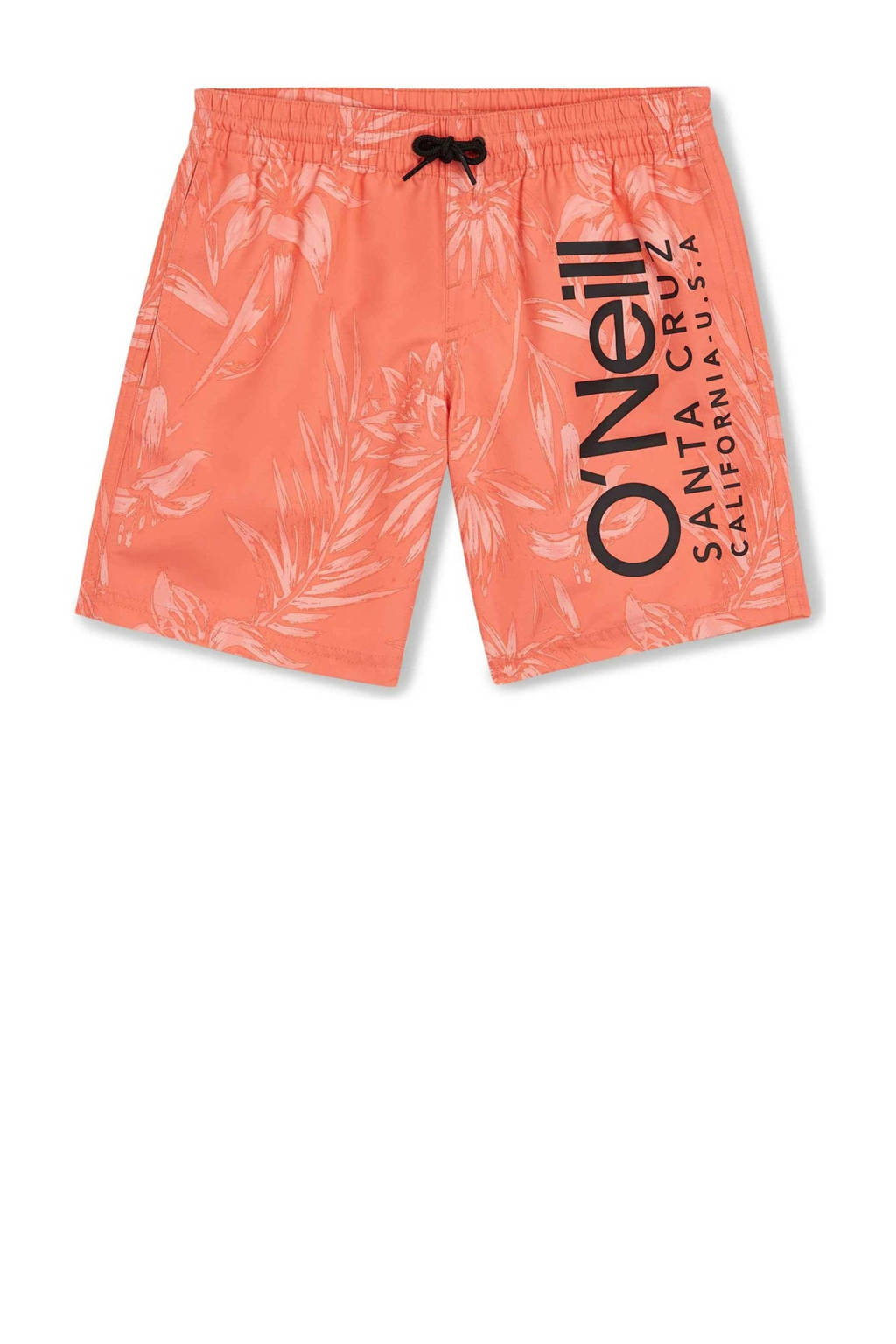 zwemshort met logo koraaloranje