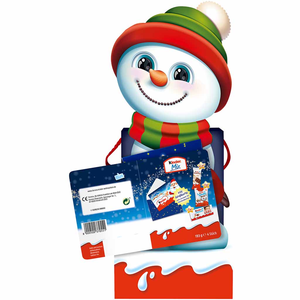 Kinder Mix Weihnachts-Tüte Schneemann 193g MHD:20.4.25