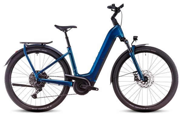 VTC Électrique Cube Kathmandu Hybrid EX 800 Easy Entry Shimano Cues 11V 800 Wh 700 mm Bleu Electric 2025