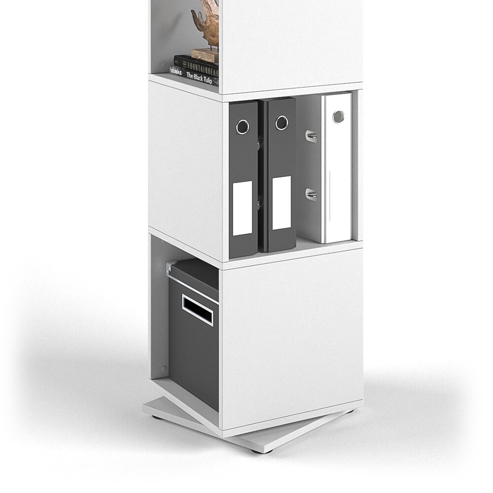 Vicco Drehregal XXL Regal Ordnerregal Büroregal Standregal Akten Schrank Weiß