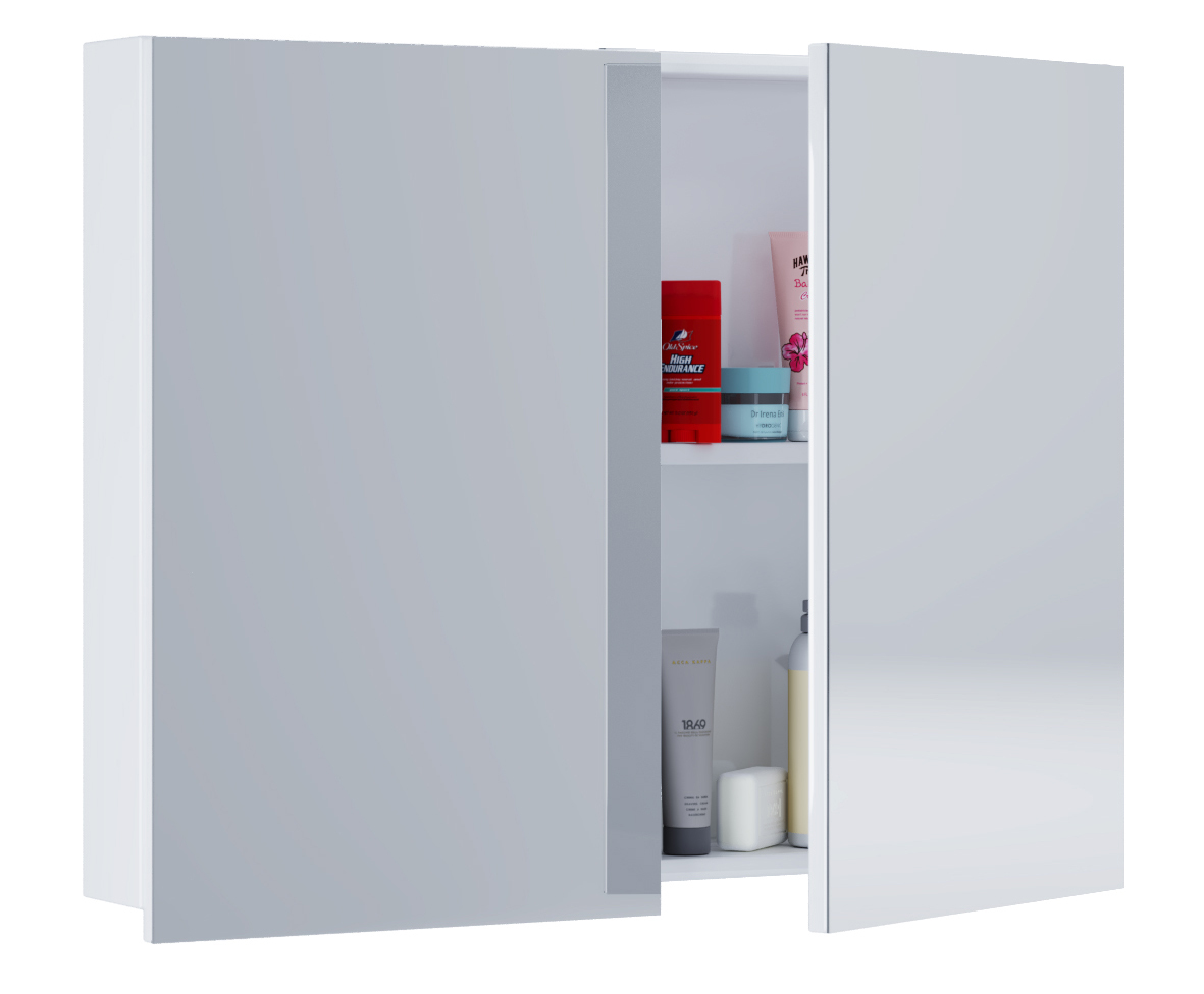 Spiegelschrank BADINOS - weiß - 80 cm