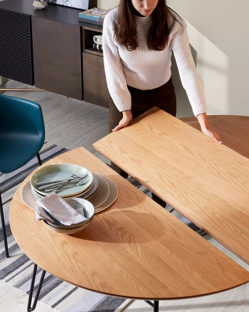 Esstisch mit Auszug Novac Ø 120/200 cm