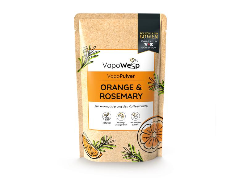 VapoWesp Ersatzkräuter Orange & Rosmarin, 100 g Aromakräuter- Nachfüllpackung für die Räucherbox
