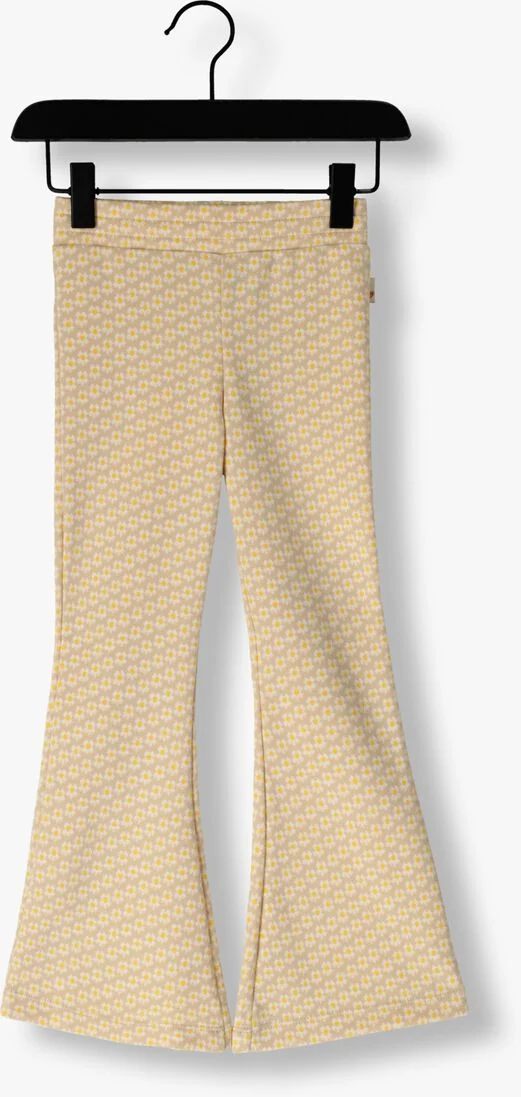 MOODSTREET gele moodstreet flared broek girls flare pant flower jacquard