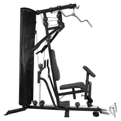 Station de musculation multifonction avec poids de 65 7 kg presse de poitrine butterfly preacher curl barre latissimus câbles banc d haltérophilie complet appareil de fitness gym 01_0000177