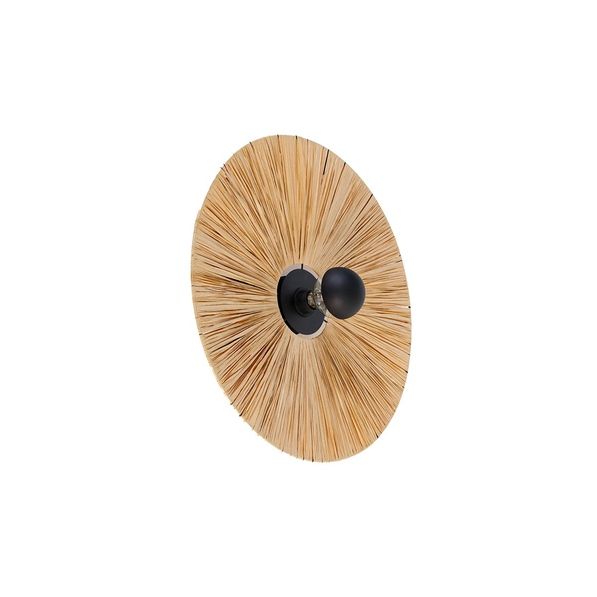 Landelijke wandlamp zwart met touw 60 cm - Leia
