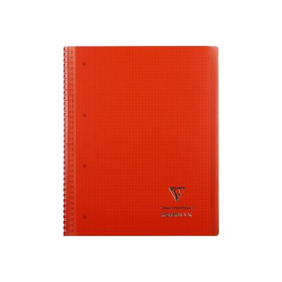 Clairefontaine Koverbook - Cahier à spirale polypro A4+ (24 x 32 cm) - 160 pages - petits carreaux (5x5 mm) - disponible dans différentes couleurs
