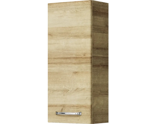 Pelipal Kumba badkamermeubelset (B x H x D): 107 x 200 x 50 cm, frontkleur: Riviera eiken, 5-delige set inclusief witte mineraalstenen wastafel, badmeubel en wandkast (99.770121474)