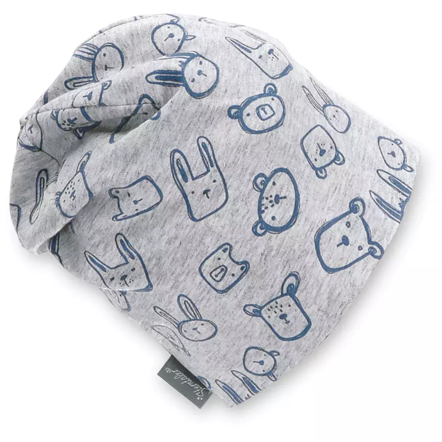 Sterntaler Slouch-Beanie Tiergesichter silber