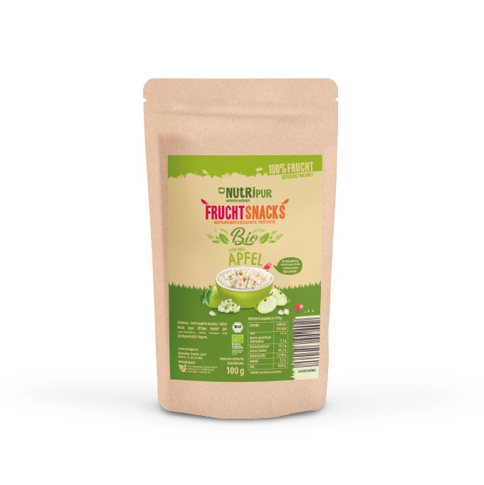 NutriPur gefriergetrocknete Früchte, Bio-Apfelstücke