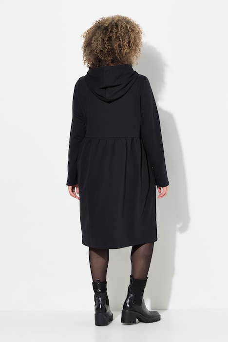 Jerseykleid, Kapuze, Glitzerband, A-Linie, Langarm