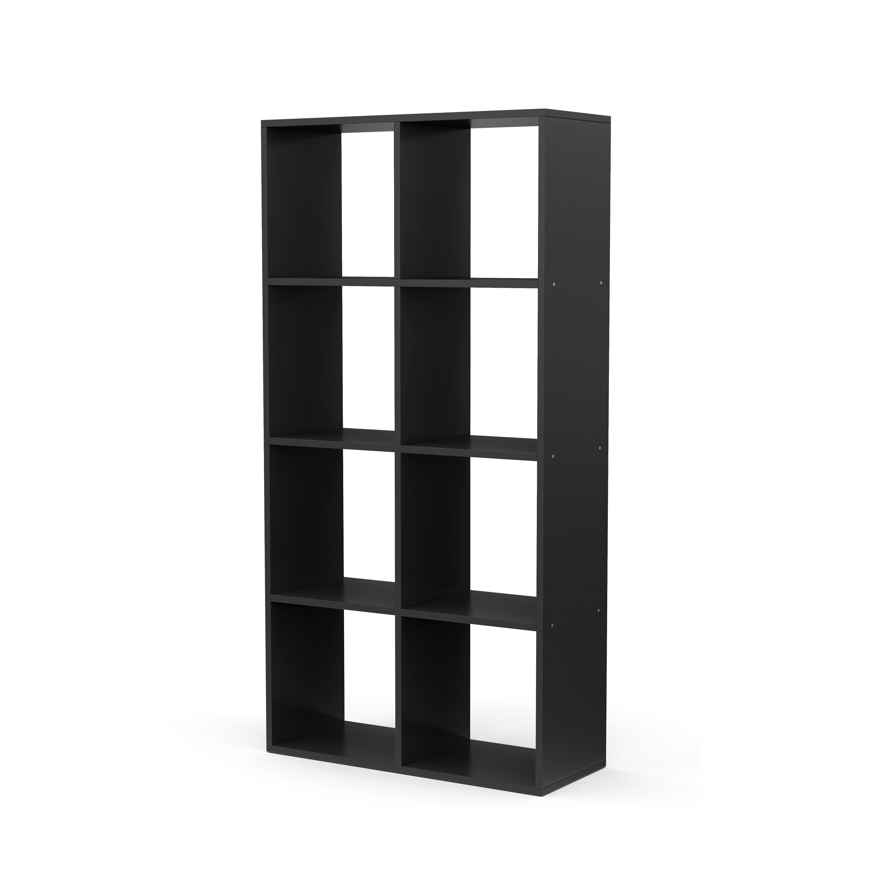Bücherregal Raumteiler LIAM 8 Fächer 72 x 142 cm schwarz