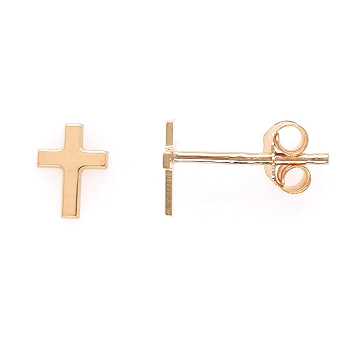 Boucles d'oreilles Croix or jaune 18 carats