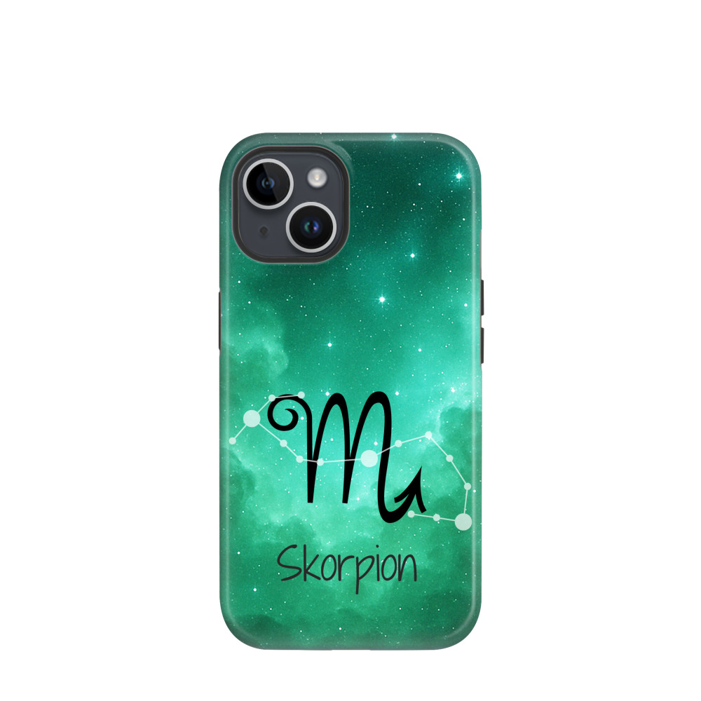 iPhone 14 Hybrid (Kunststoff / Gummi) Hülle Skorpion 2 - Grün