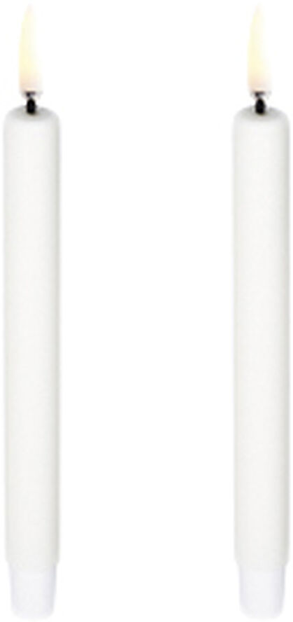 Uyuni LED mini taper candle, Nordic white, Smooth, 2-pack, Hvid