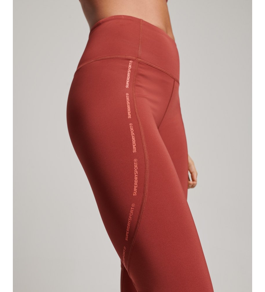 Calça legging longa e ajustada Superdry Active Mesh, vermelha