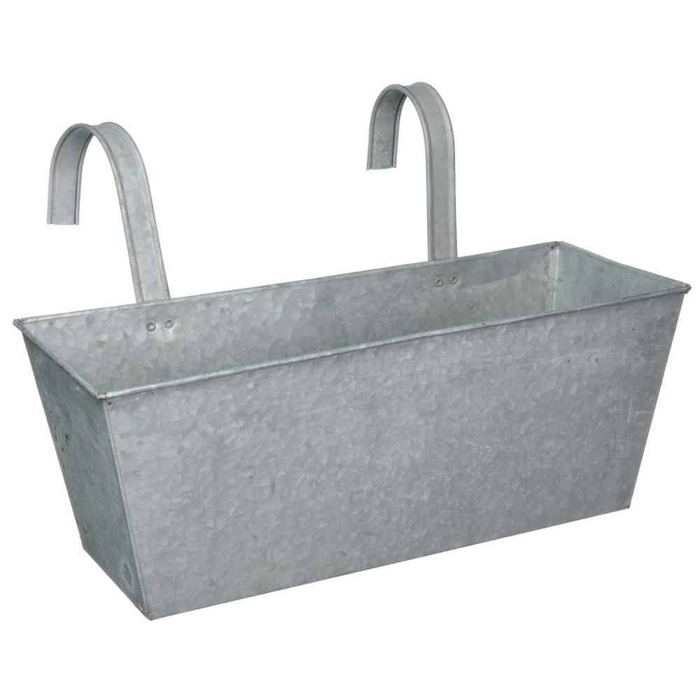 Jardinière balcon en zinc à suspendre (lot de 2)
