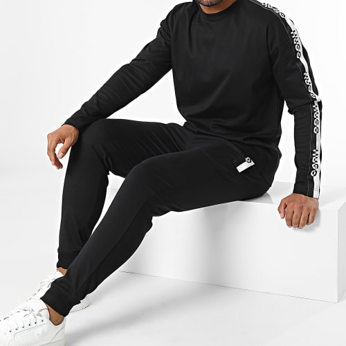 Lot Tee Shirt Manches Longues Et Pantalon Jogging A Bandes 50502561 Noir