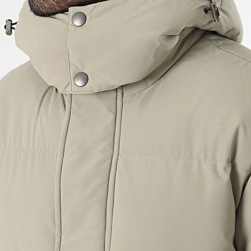Doudoune Capuche Longue Vert Kaki Clair