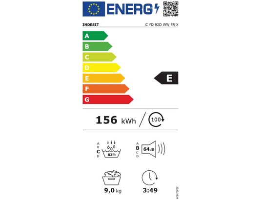 INDESIT - Sèche-linge pompe à chaleur CYD92DWWFRX