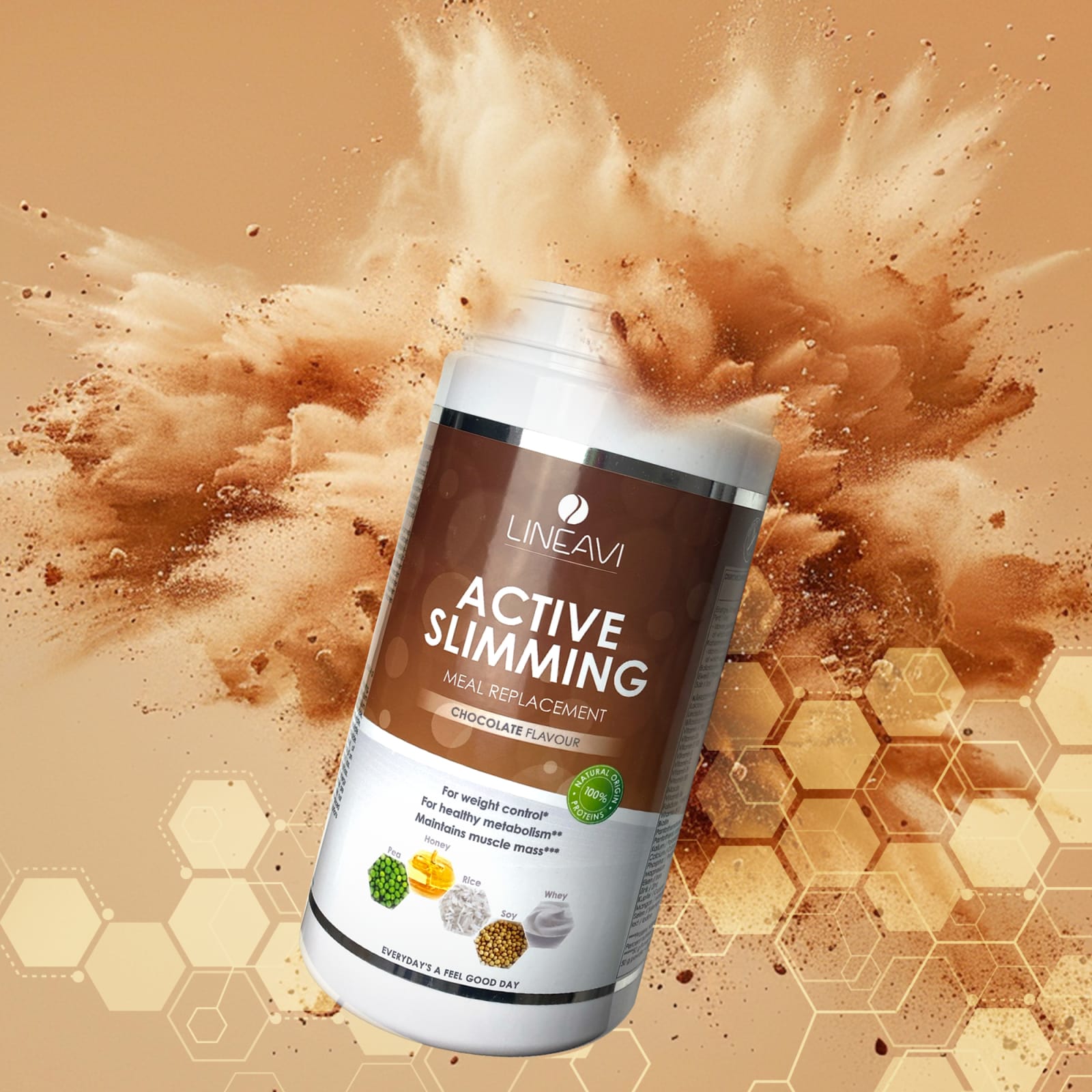LINEAVI Aktivkost Diät Shake + Shaker - 3x500g - Schokolade
