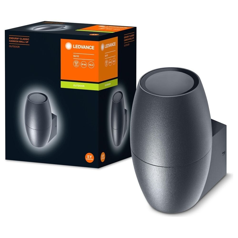 Endura Classic wandlamp in donkergrijs GU10 1-lichts IP44