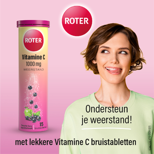Roter Vitamine C 1000mg Weerstand Zwarte Bes Appel Bruistabletten 15ST