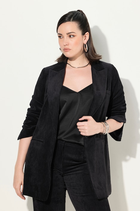Cord-Blazer, Reverskragen, doppelter Rückenschlitz