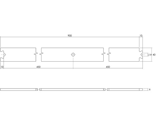 Intersteel 90 cm zwarte tussenrail