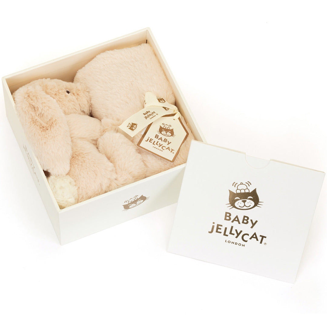 jellycat knuffeldoek bashful konijn luxe - beige - 34 cm