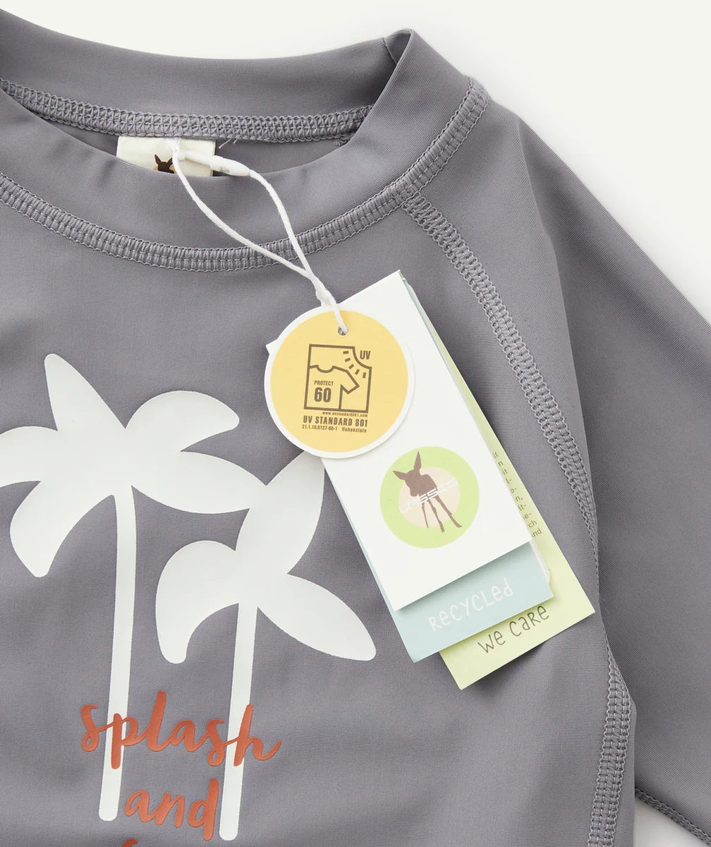 LASSIGT-SHIRT GRIS ANTI-UV PALMIERS BÉBÉ
