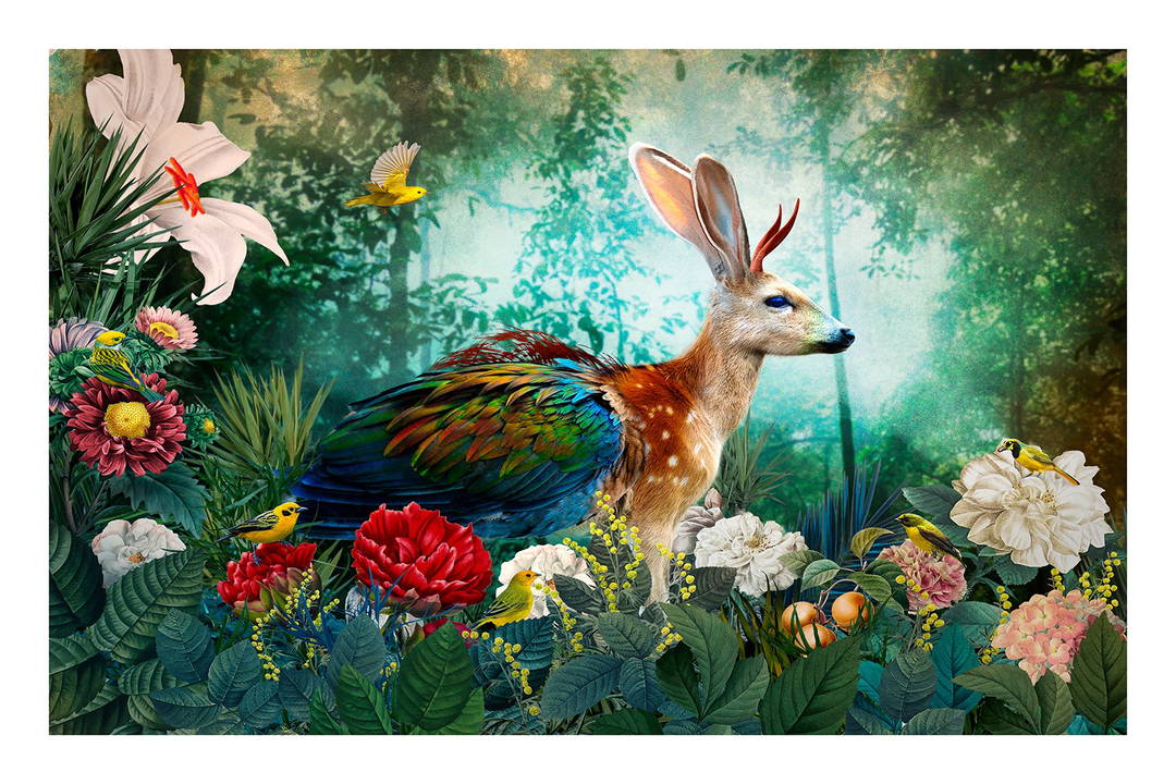 Lepus Dama Jackalope Paradeisos by Andre Sanchez - Open Edition.