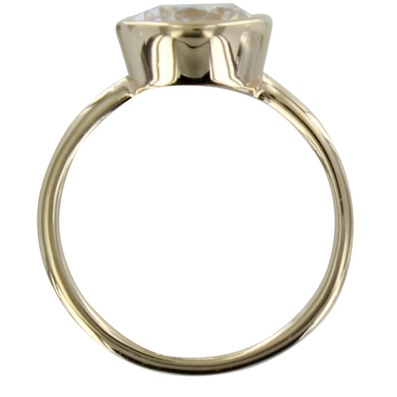Bague Plaqué Or Solitaire Serti Clos