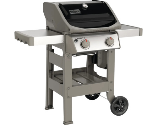 Weber Spirit II E-210 GBS gasbarbecue, grijs/zilver, 2 roestvrijstalen branders, 7,7 kW, grilloppervlak van 51 x 46 cm, compatibel met iGrill 3 (compatibel met GBS-grillroosters), geëmailleerde deksel, inclusief GBS-grillrooster, dekselthermometer en