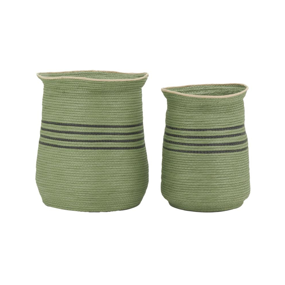 Cache-pots en jonc vert (lot de 2)