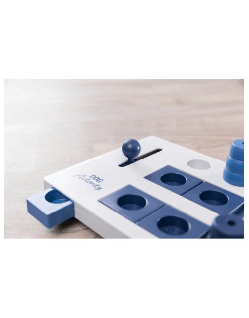 Trixie Dog Activity Mini Mover Strategiespel - Hondenspeelgoed - 25x20 cm Donkerblauw Wit Lichtblauw 1 stuk Level 3