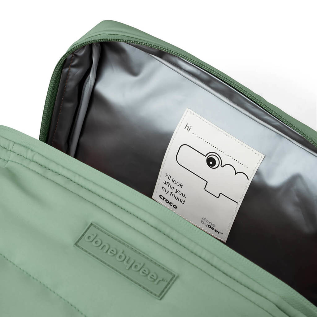 Quilted insulated bag Croco Green