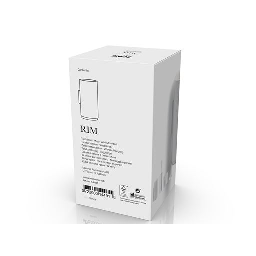 Zone Rim Vægophængt Tandbørstekrus, White