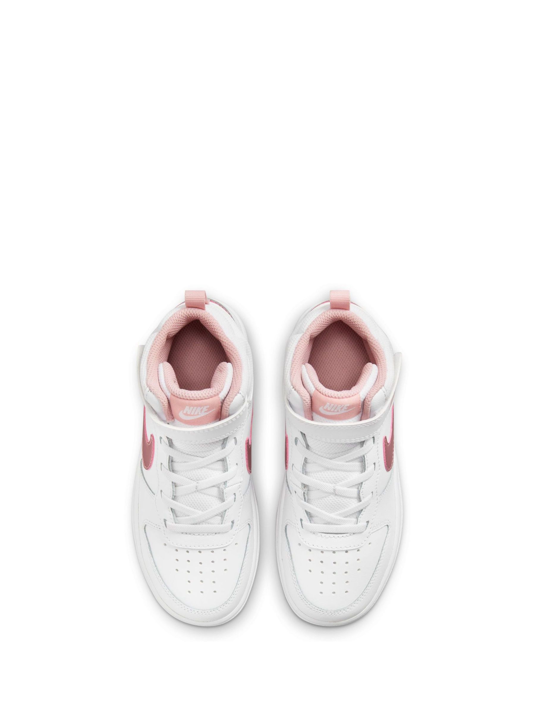 Wit-roze glazuur - Nike - Junior Court Borough halfhoge sneakers