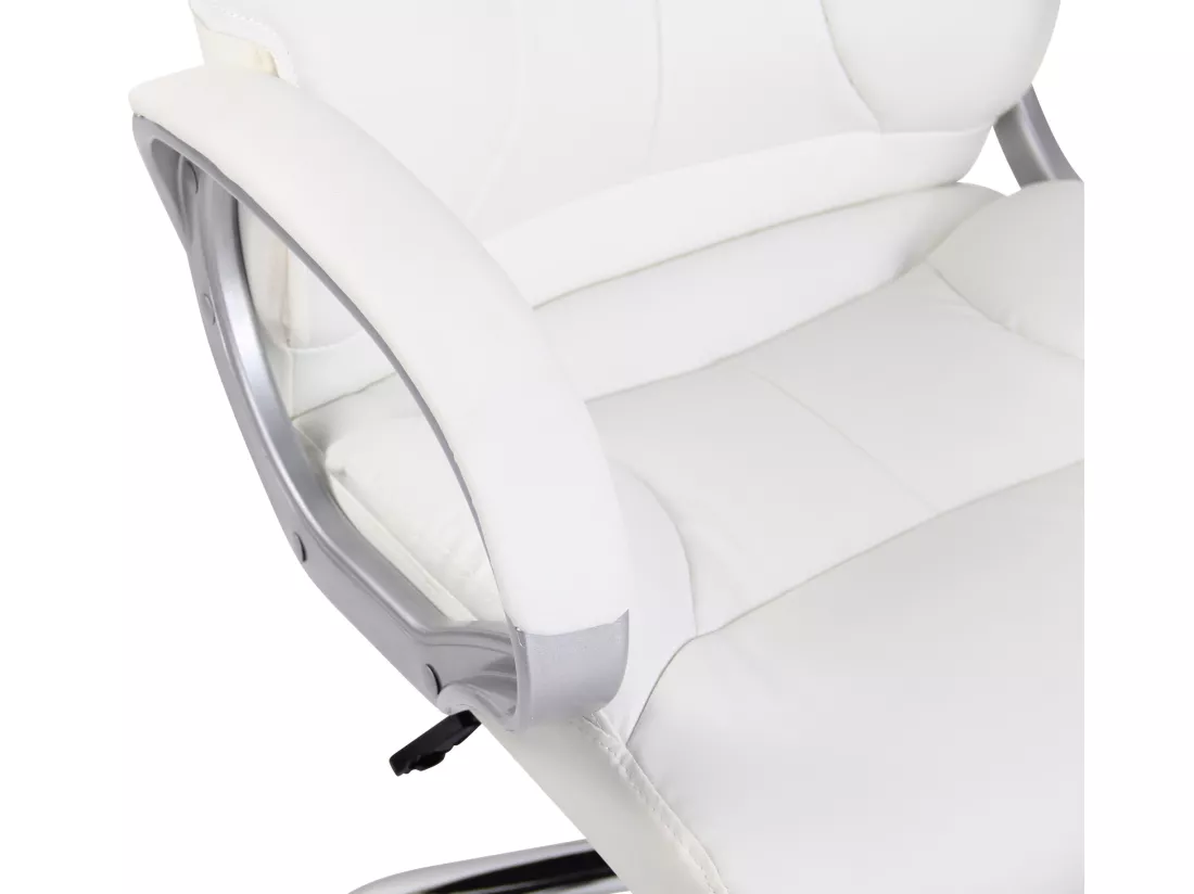 Chaise de bureau - Similicuir & Métal - Blanc - Torro