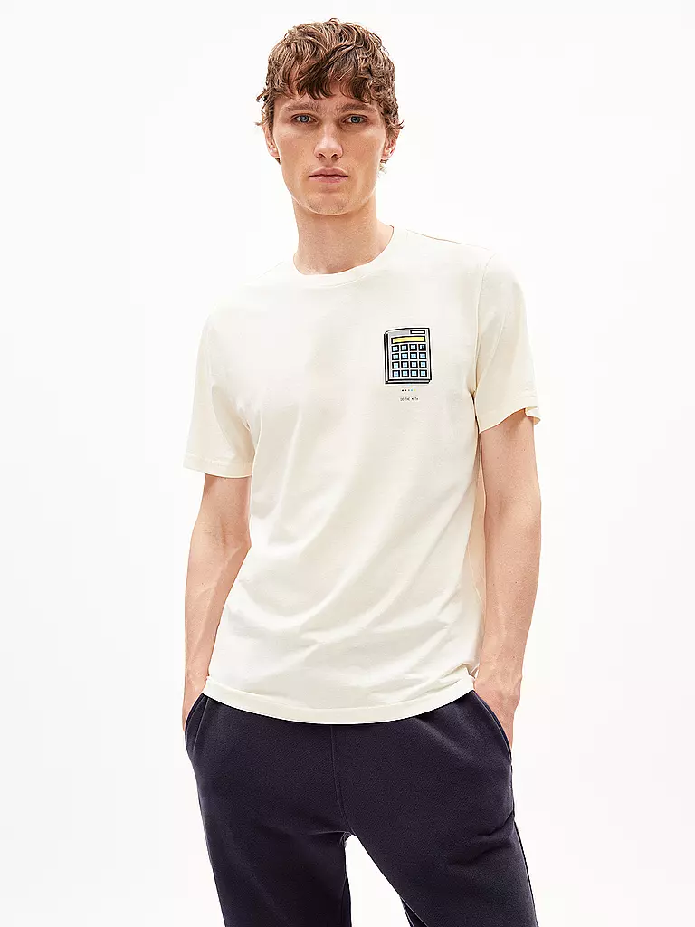 ARMEDANGELS T-Shirt JAAMES DO THE MAATH creme