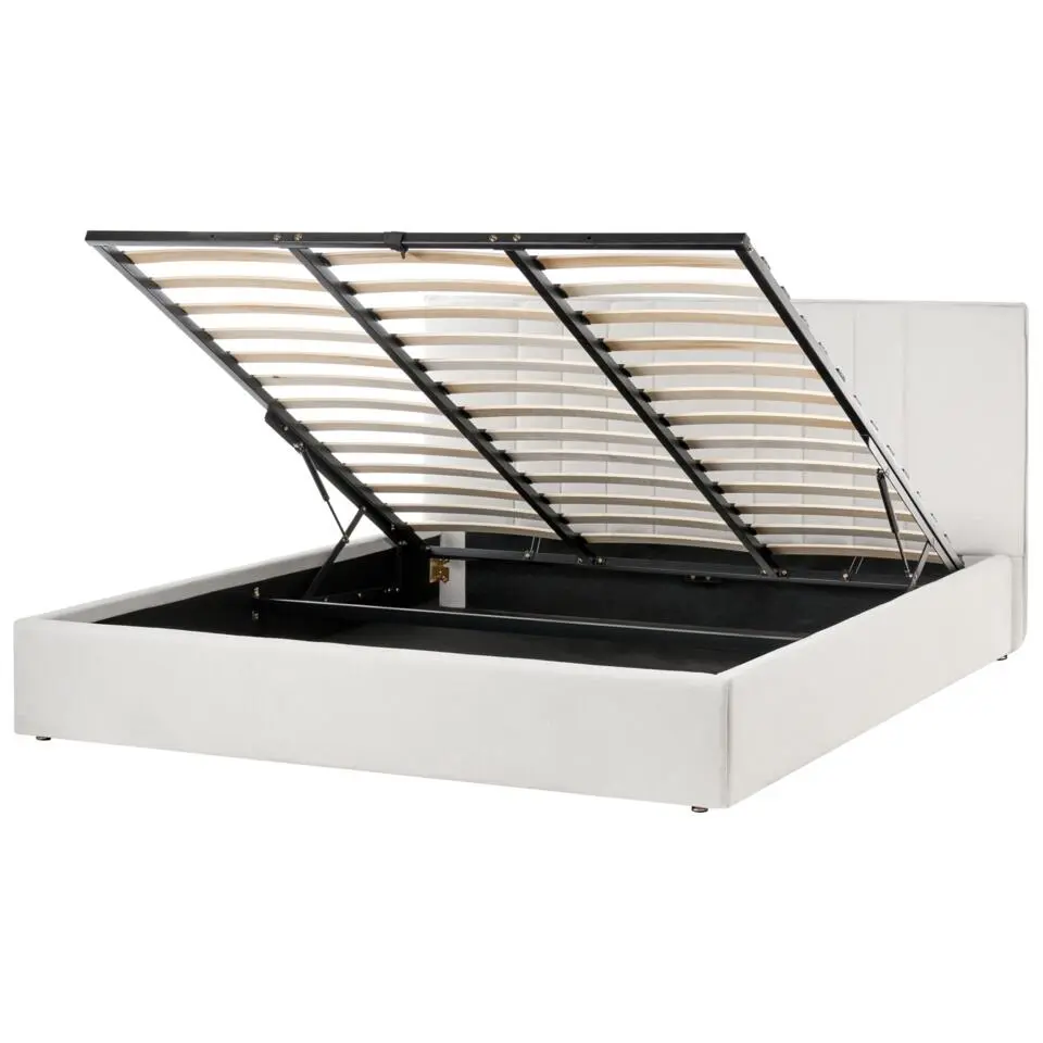 TARASCON - Tweepersoonsbed - Lichtbeige - 180 x 200 cm - Stof