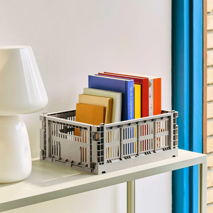 HAY - Colour Crate Korb S, 26,5 x 17 cm, blush, recycled (4er Set)