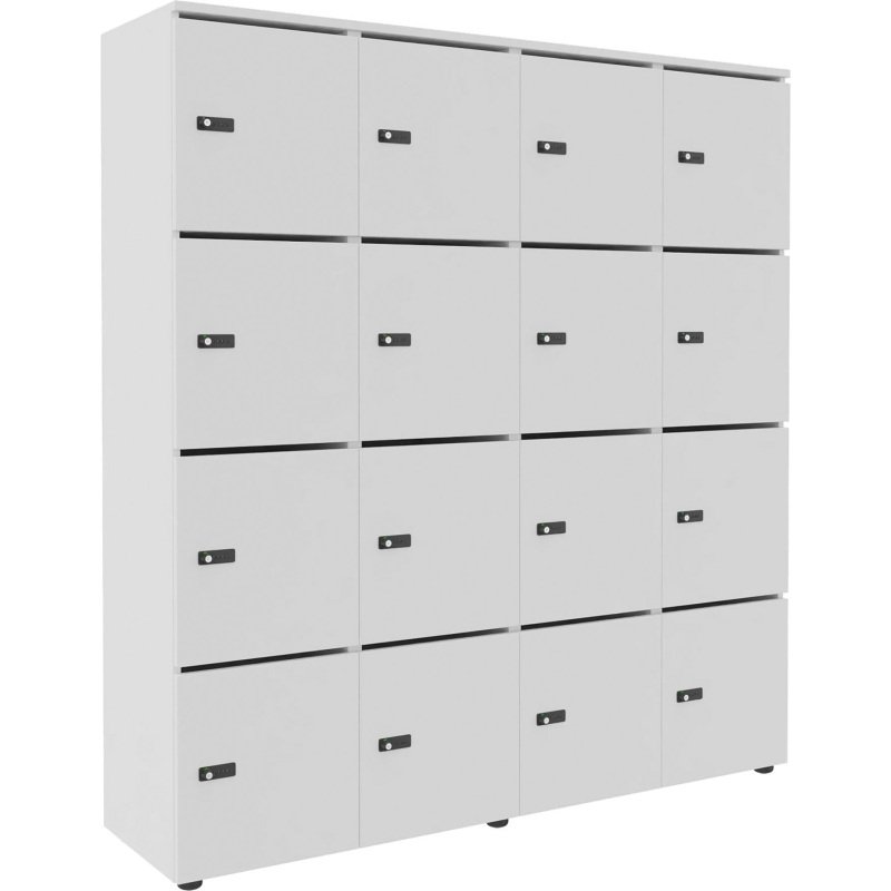 Casier de rangement de bureau Flexycaz 16 cases - 16 portes individuelles - 4 x 4 cases L 160 x P 42 x H 173,5  cm+clé pass