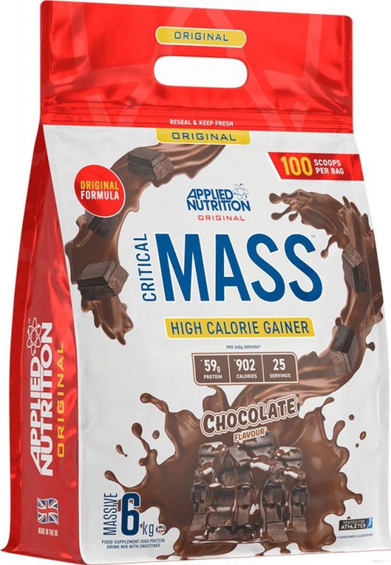 Mass Gainer Original Critical Mass Applied Nutrition 6000 g Chocolade