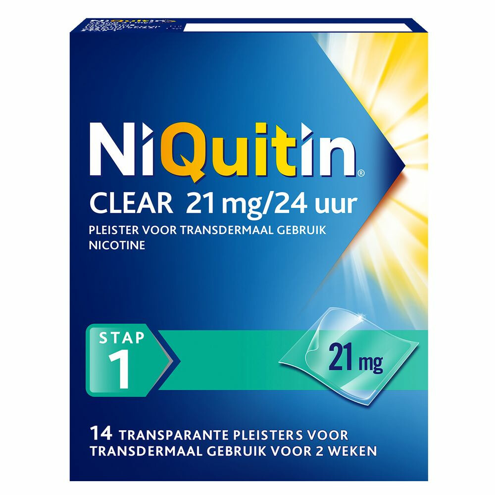 Niquitin Clear Nicotinepleisters 21 mg Stap 114 stuks